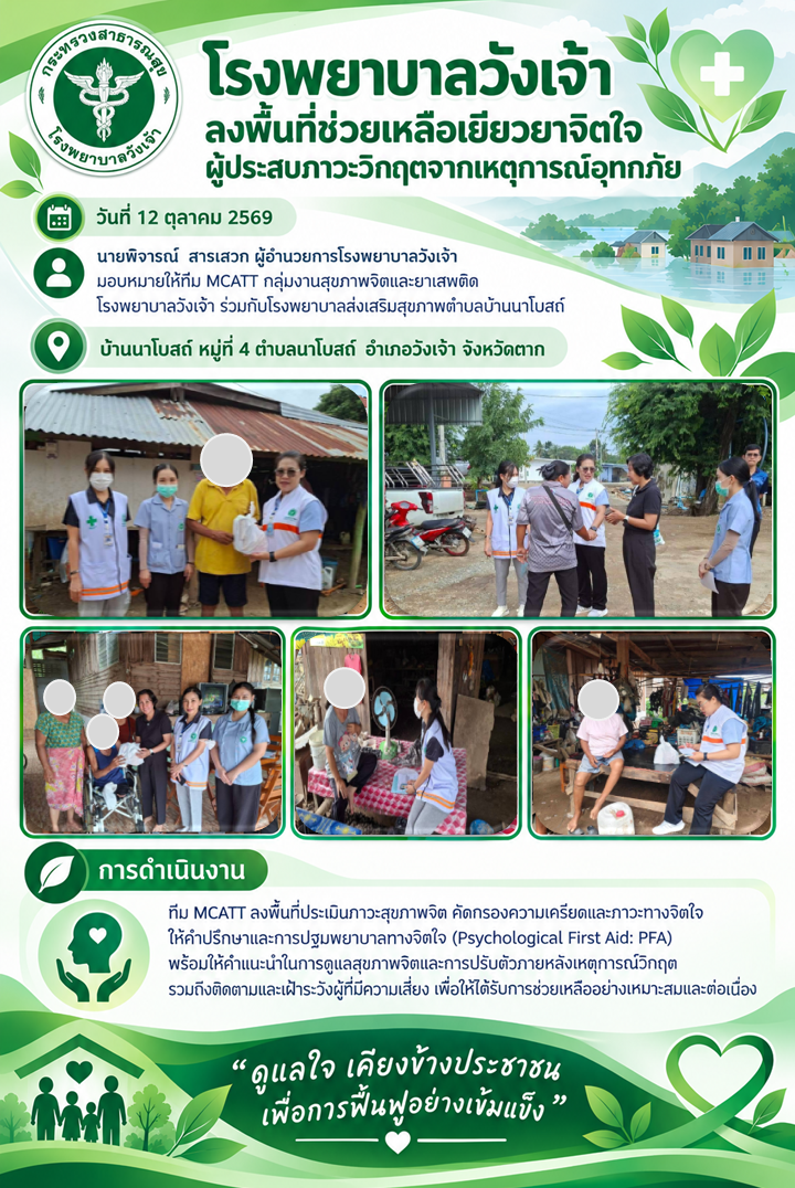 ทีม MACTT ลงพื้นที่ประเมินภาวะสุขภาพจิต